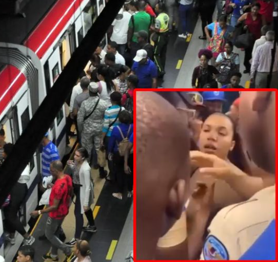 Trifulca en el Metro de Santo Domingo